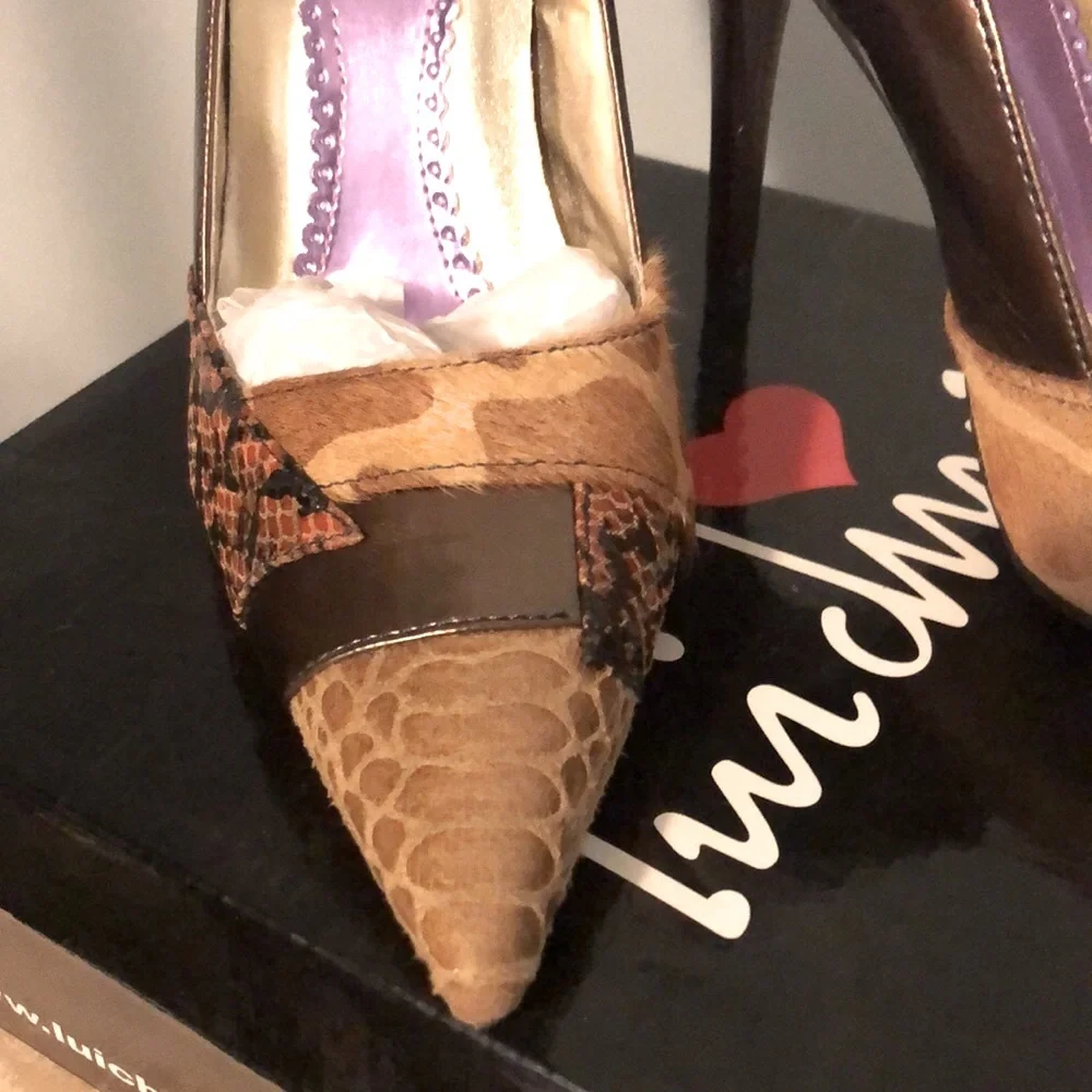 NWT LUI CHING Animal Print Heels